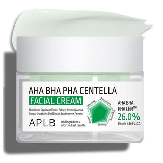 AHA BHA PHA CENTELLA FACIAL CREAM - Crema Multifunctionala Pentru Exfoliere Blanda - skinseen.ro