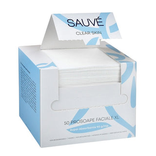 CLEAR SKIN - Prosoape Faciale XL Din Vascoza De Bumbac Super Absorbante De Unica Folosinta